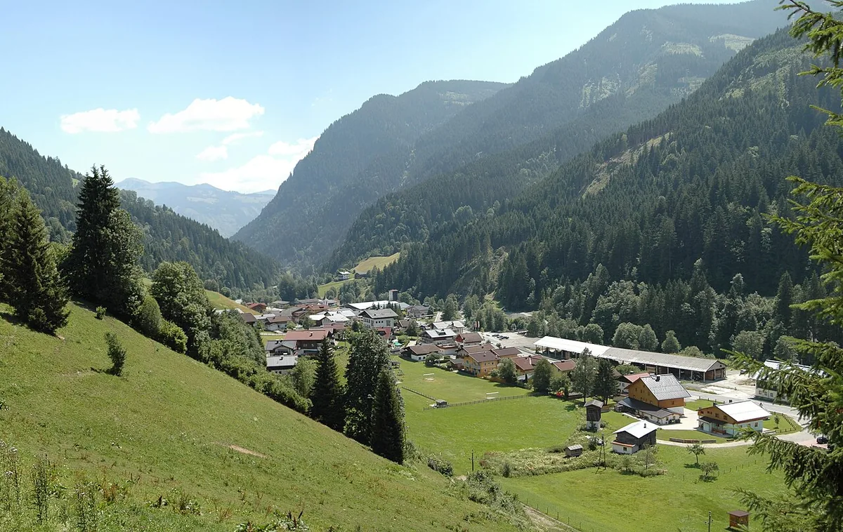 Ansicht von Viehhofen, Österreich. Keine Abbildung eines bestimmten Verleihgeschäfts.